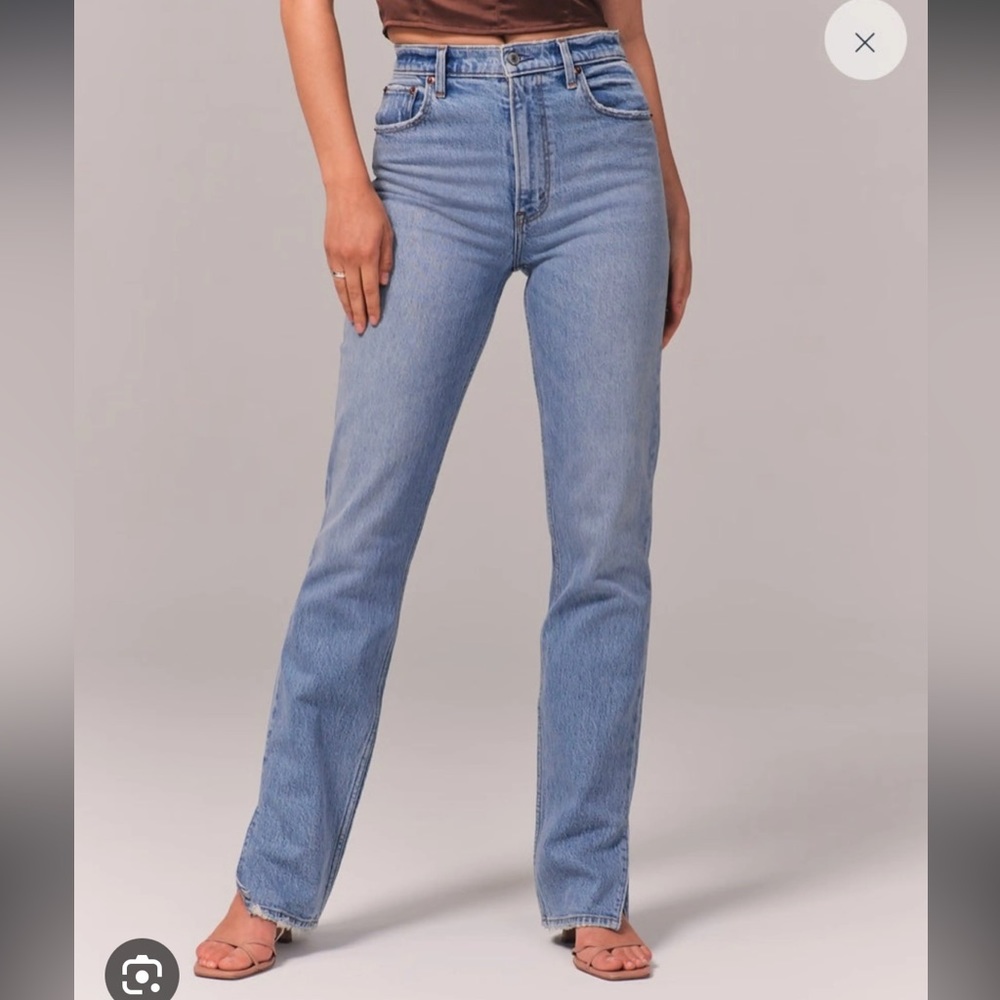 Abercrombie Skinny high rise split hem